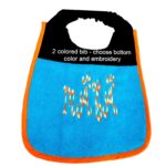 Two Coloured Personalized dog bib with ‘funky’ font embroidery