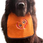 3D Paw Heart Dog Bib – Personalised Bib with Embroidered Paw Heart Design – Custom Colours
