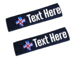 Union Flag personalized car seat belt covers (Pair) -washable & stylish