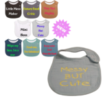 Adorable Baby Bibs Set of 3 – Embroidered Cotton Bibs with Adjustable Snap Closure – Cute & Comical Designs – Perfect Baby Shower or Birthday Gift