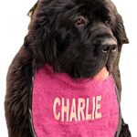 Bib for dog drool | slobber - custom made with embroidered name