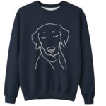 Custom Dog Face Line Art Sweatshirt – Minimalist Embroidered Pet Jumper UK | Personalised Name Option