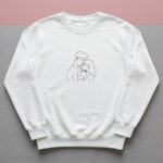 Couple Hugging Dog Sweatshirt – Embroidered Matching Pet Lover Jumper UK | Personalised Gift for Couples