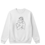 Personalised Dog Lover Sweatshirt – Embroidered Man Hugging Dog Design – Custom Name Gift Jumper