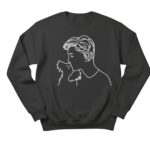 Custom Dog Sweatshirt – Embroidered Man Kissing Dog Design – Personalised Pet Lover Jumper