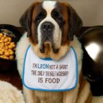 Personalised Dog Bib – “I’m [Dog's Name] Not a Saint, I Worship Food” – Custom Embroidered, Waterproof & Towelling Bib for Large Dogs