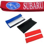 Plain Seat Belt Covers (Pair) with car Logo + name or just name - super comfy & embroidered