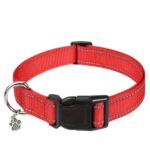 Red Reflective Dog Collar – Adjustable, High Visibility & Stylish for Safe Walks