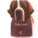 Premium Personalized Saint Bernard Dog Bib – Custom Embroidered with Name or Kennel Name, Full-Color Detailed Saint Bernard Design, Waterproof & Absorbent for Drool & Mealtime Protection