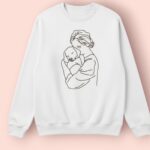 Personalised Dog Mum Sweatshirt – Embroidered Woman Hugging Dog Jumper – Custom Pet Gift